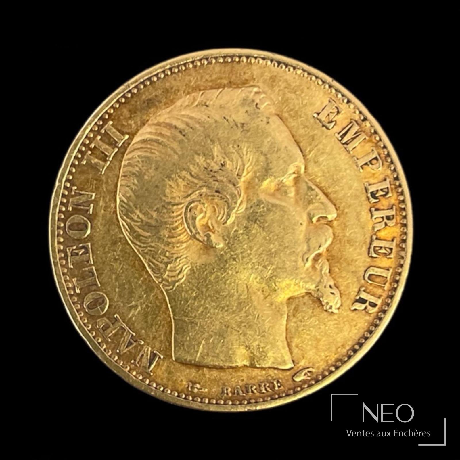 1 pièce 20 francs Napoléon III 1854, 20 francs or