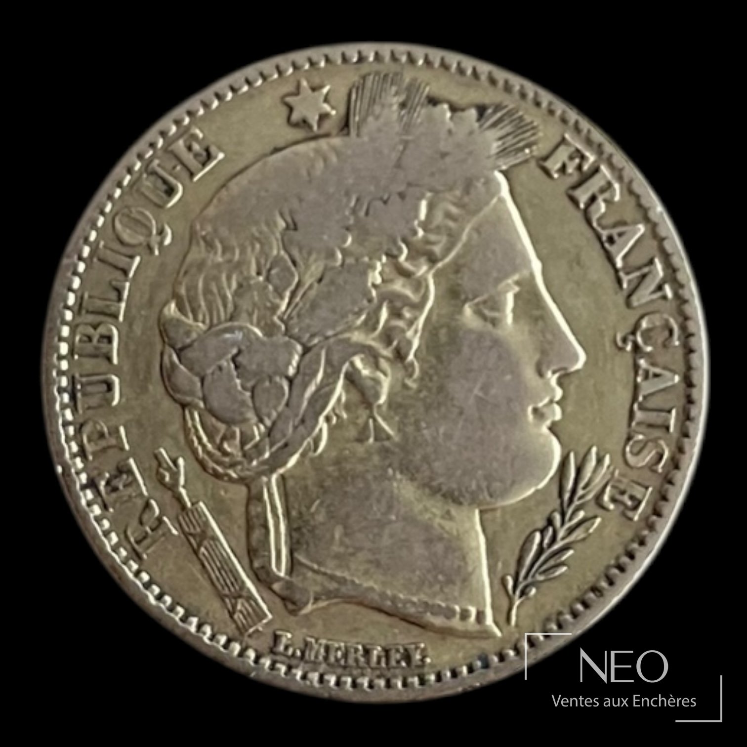 Avers d'une pièce de 10 Francs or Cérès 1851 A Paris