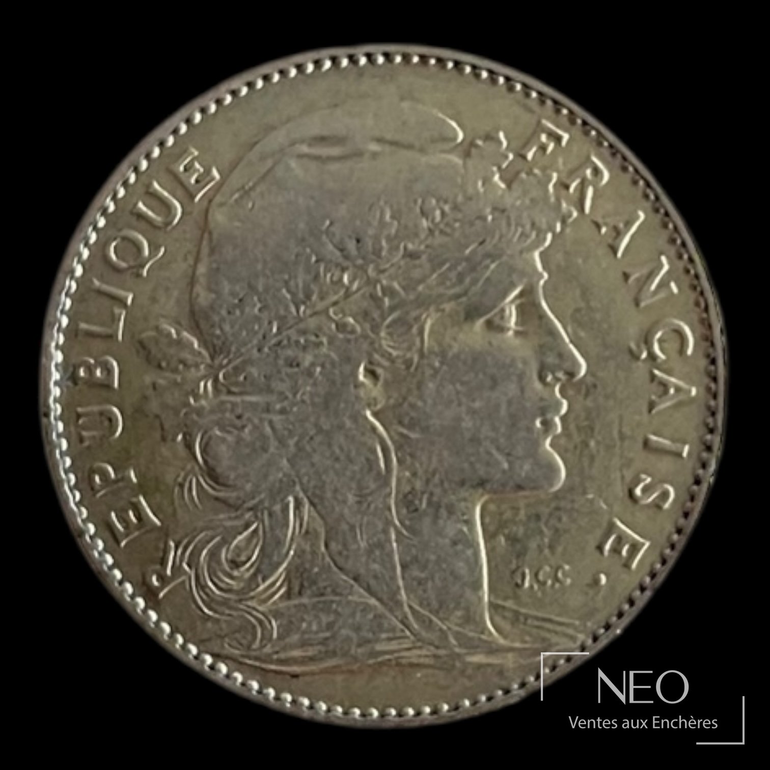 Avers d'une pièce 10 Francs or Marianne au coq avec profil de Marianne et légende circulaire