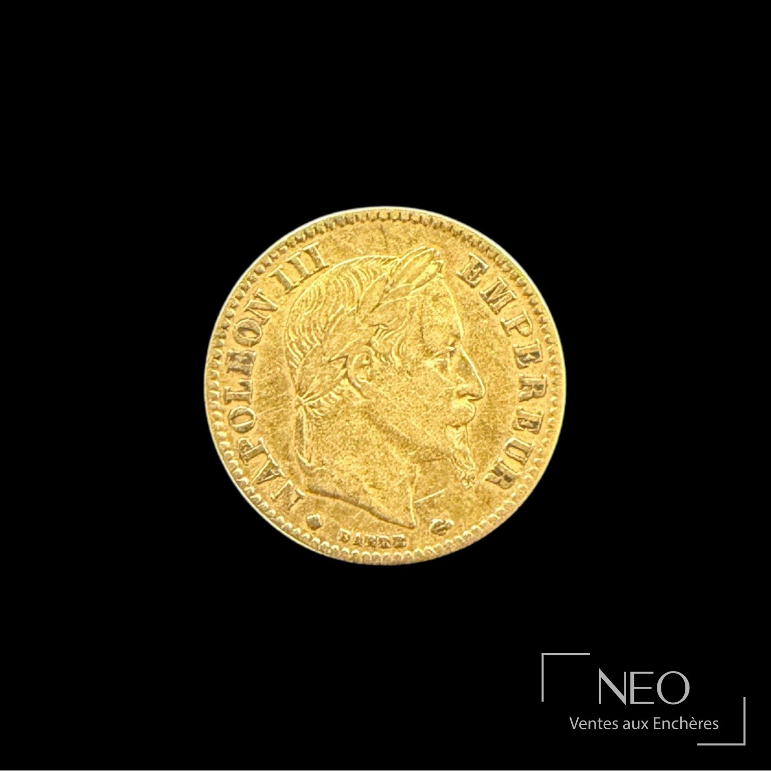 10 francs or Napoléon III tête laurée 1863 BB Strasbourg