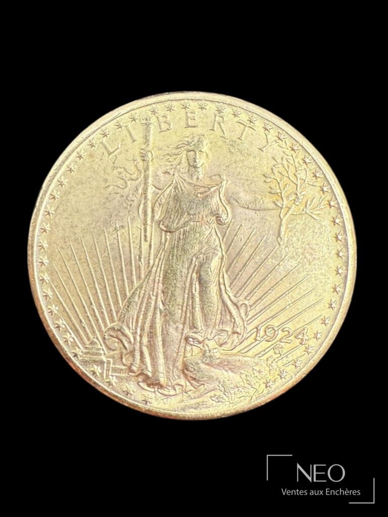 Avers d'une pièce américaine de 20 dollars Double Eagle en or
