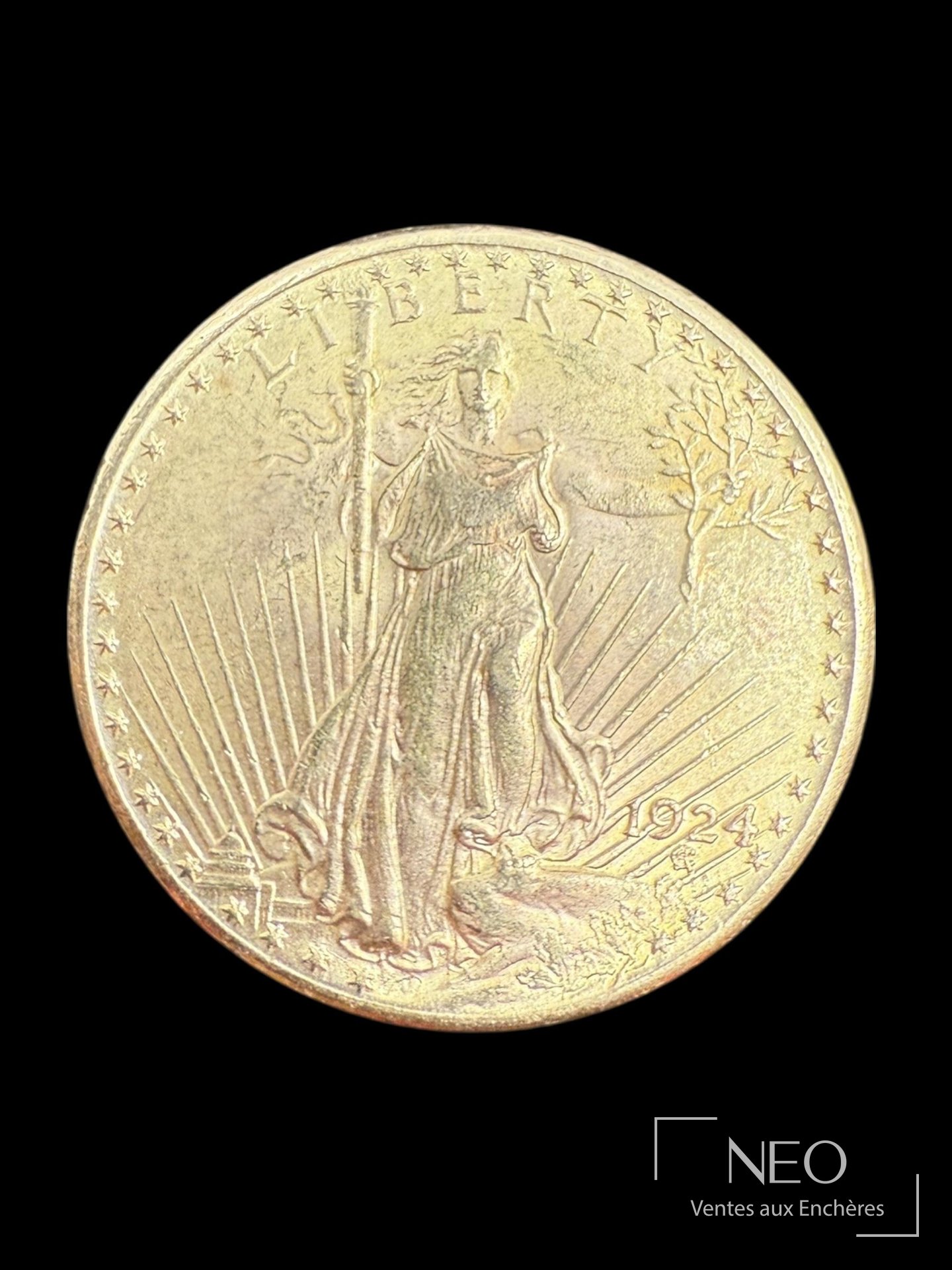 Avers d'une pièce américaine de 20 dollars Double Eagle en or