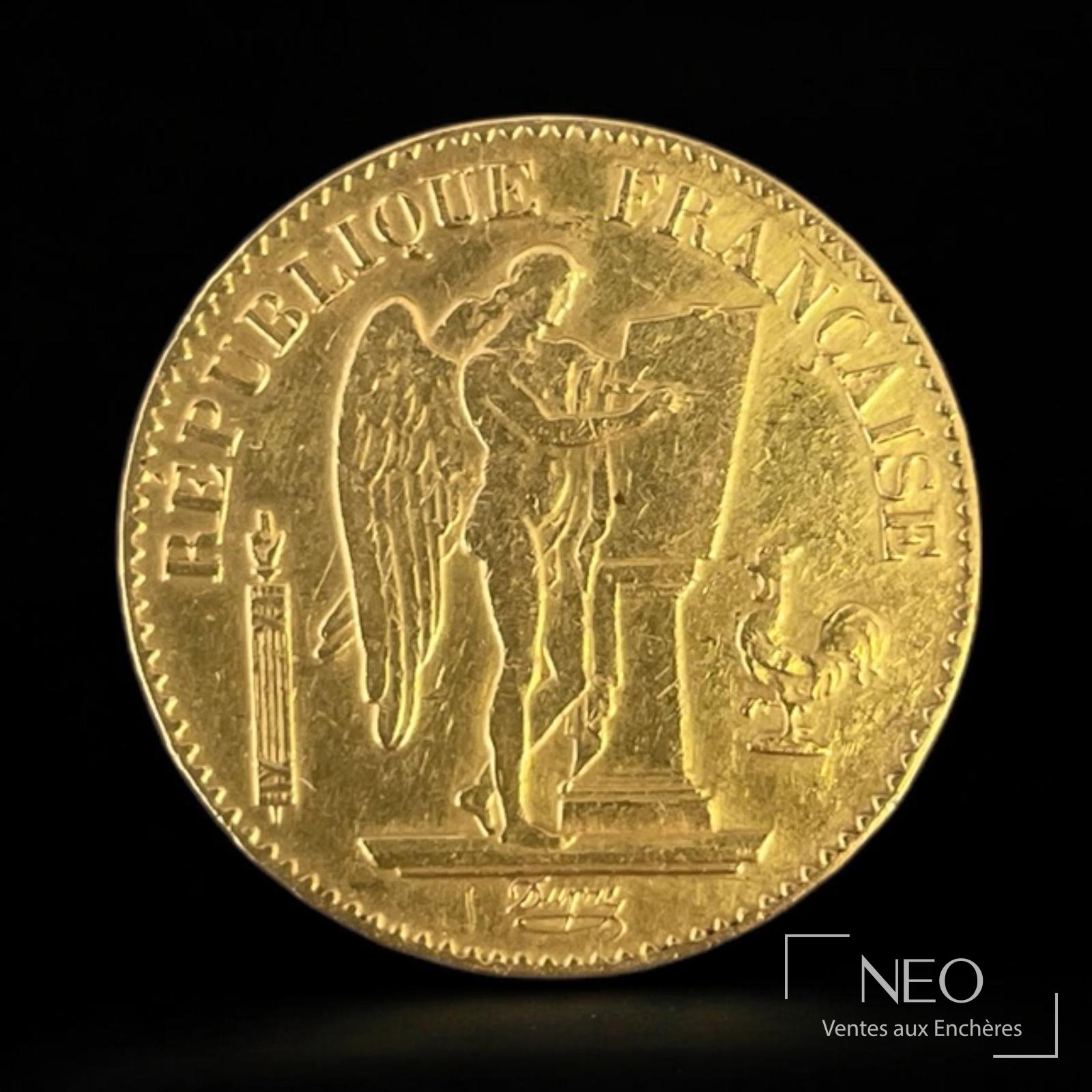 20 francs Génie ailé, pièce en or 1878