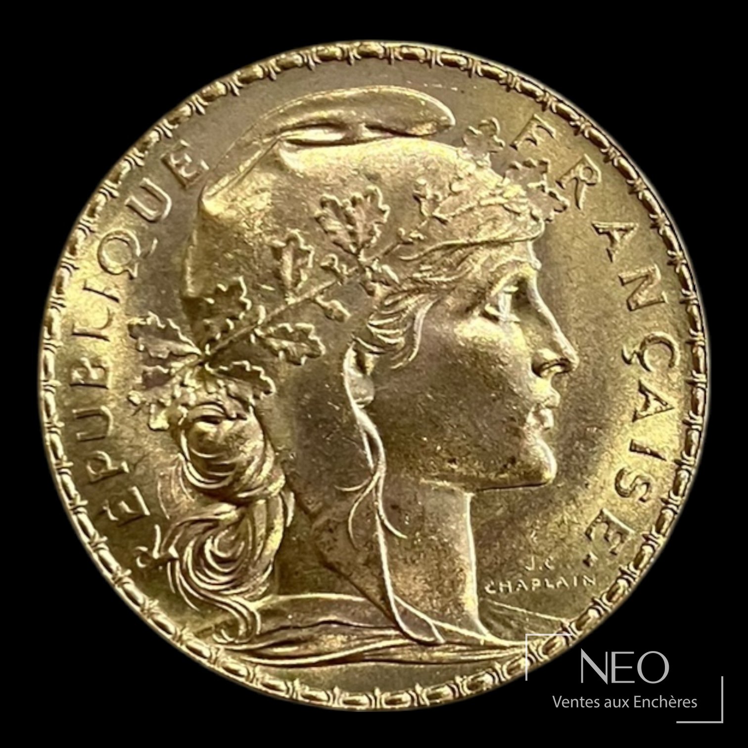 20 francs Marianne au coq, pièce de 1914