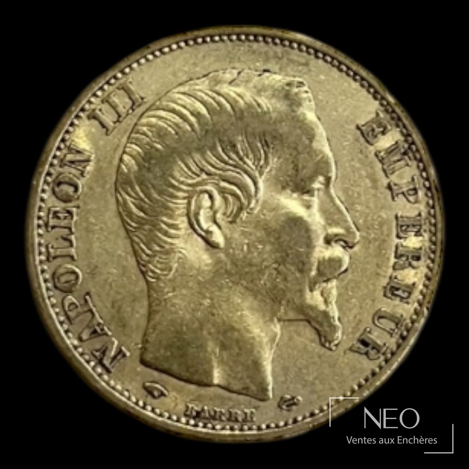 Pièce de 20 francs Napoléon III tête nue 1859 A Paris
