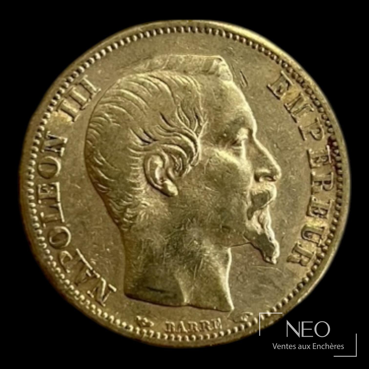20 francs Napoléon III tête nue 1853 A Paris