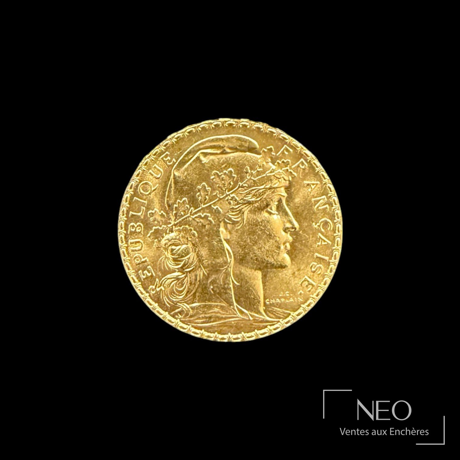 20 francs or Marianne au coq 1910, pièce en or