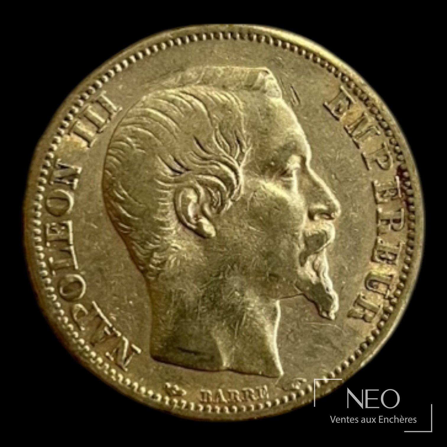 20 francs or Napoléon III tête nue 1853 A Paris
