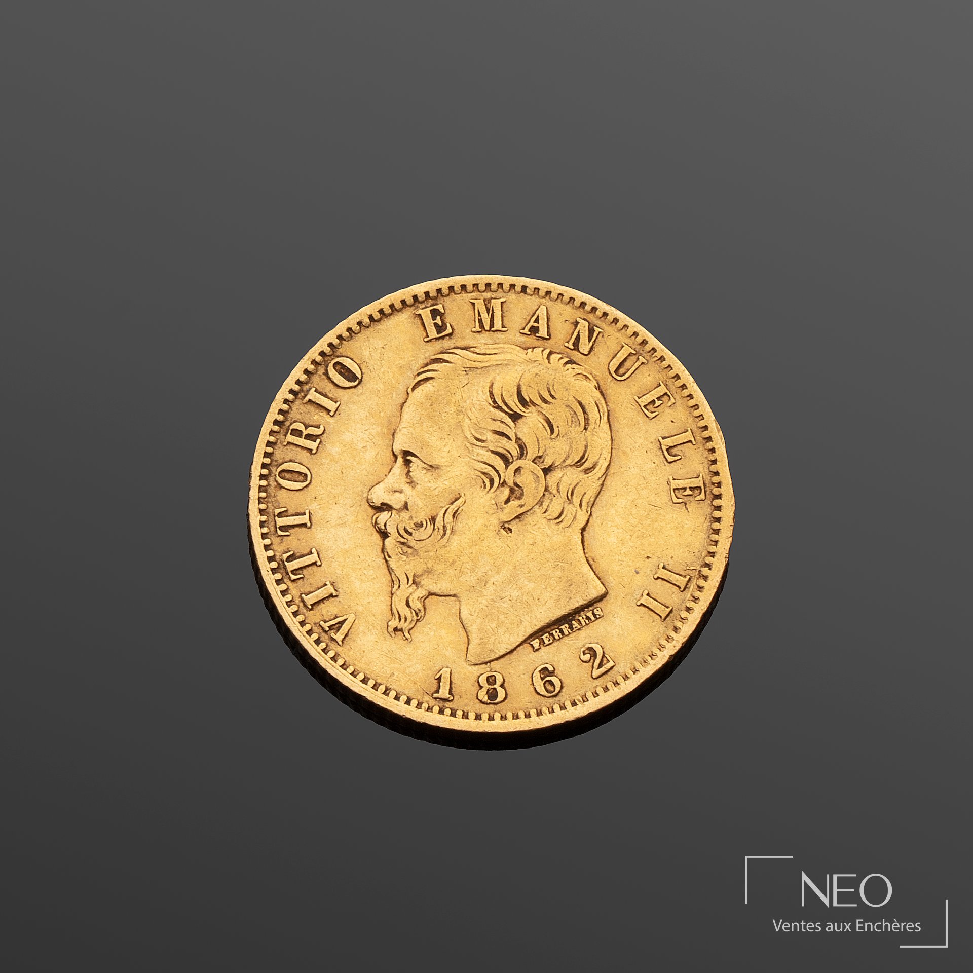 20 lires en or Italie, Vittorio Emanuele II, 1862