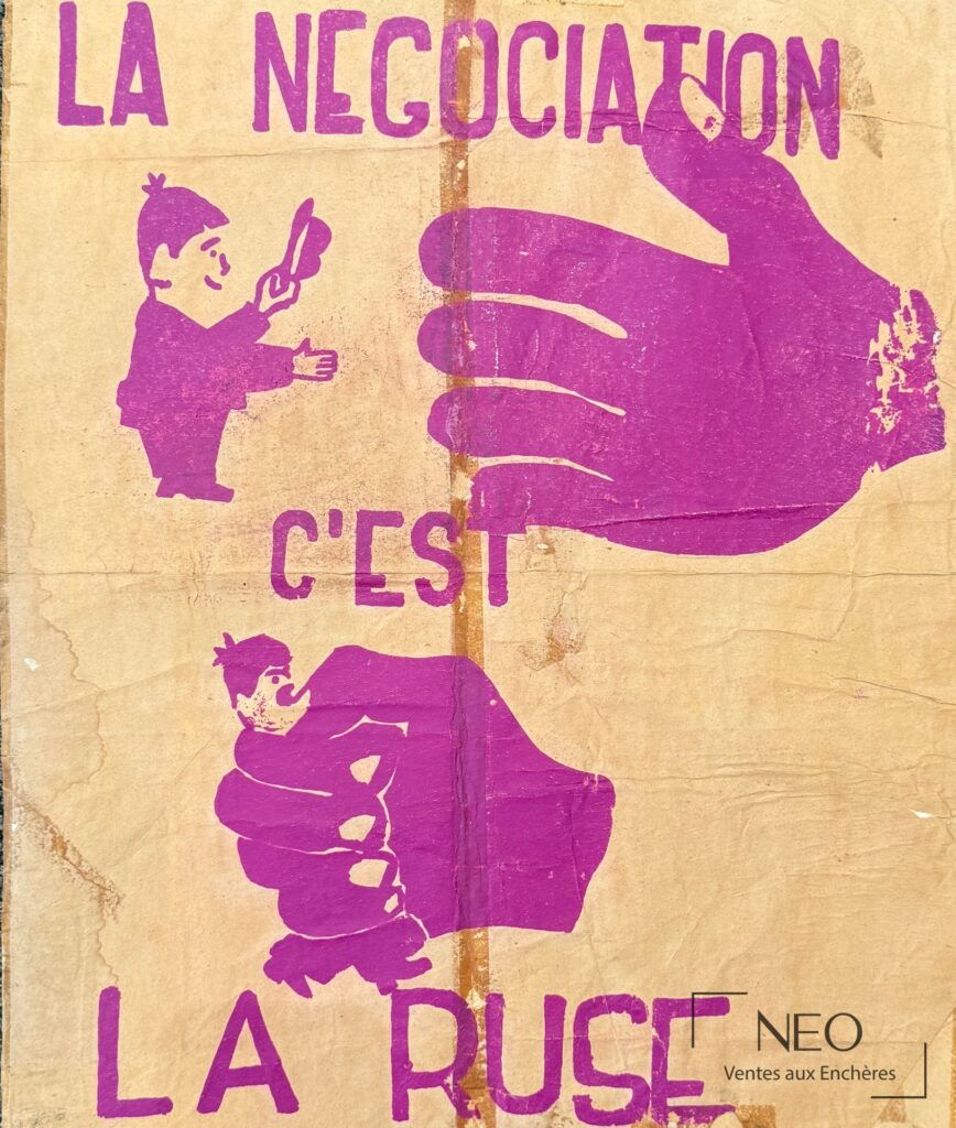 Affiche violette « La négociation