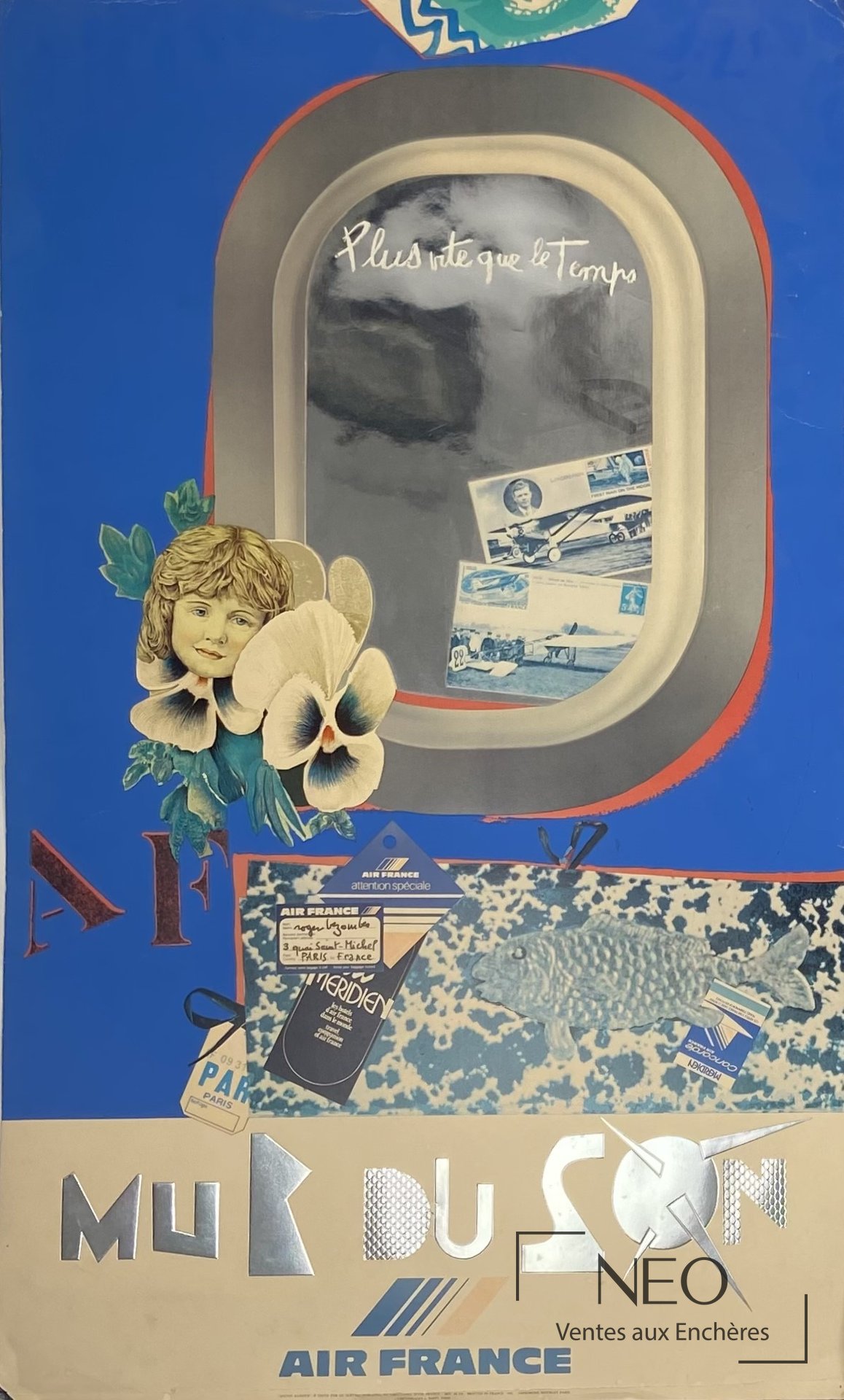 Affiche Air France Mur du son de Roger Bezombes