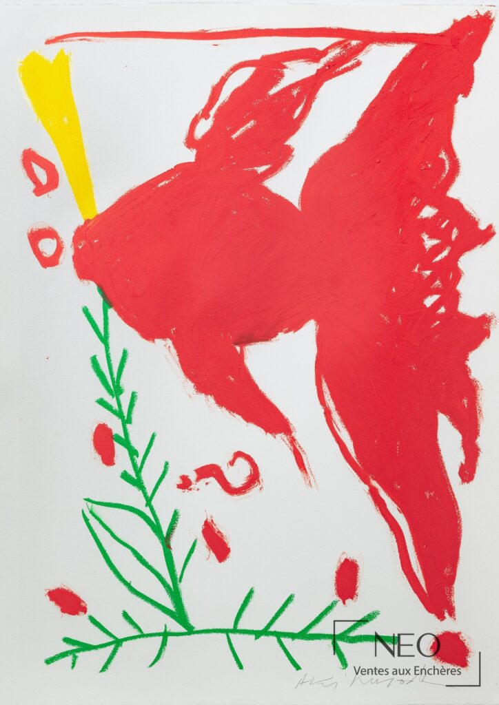 Acrylique sur papier d'Aki Kuroda