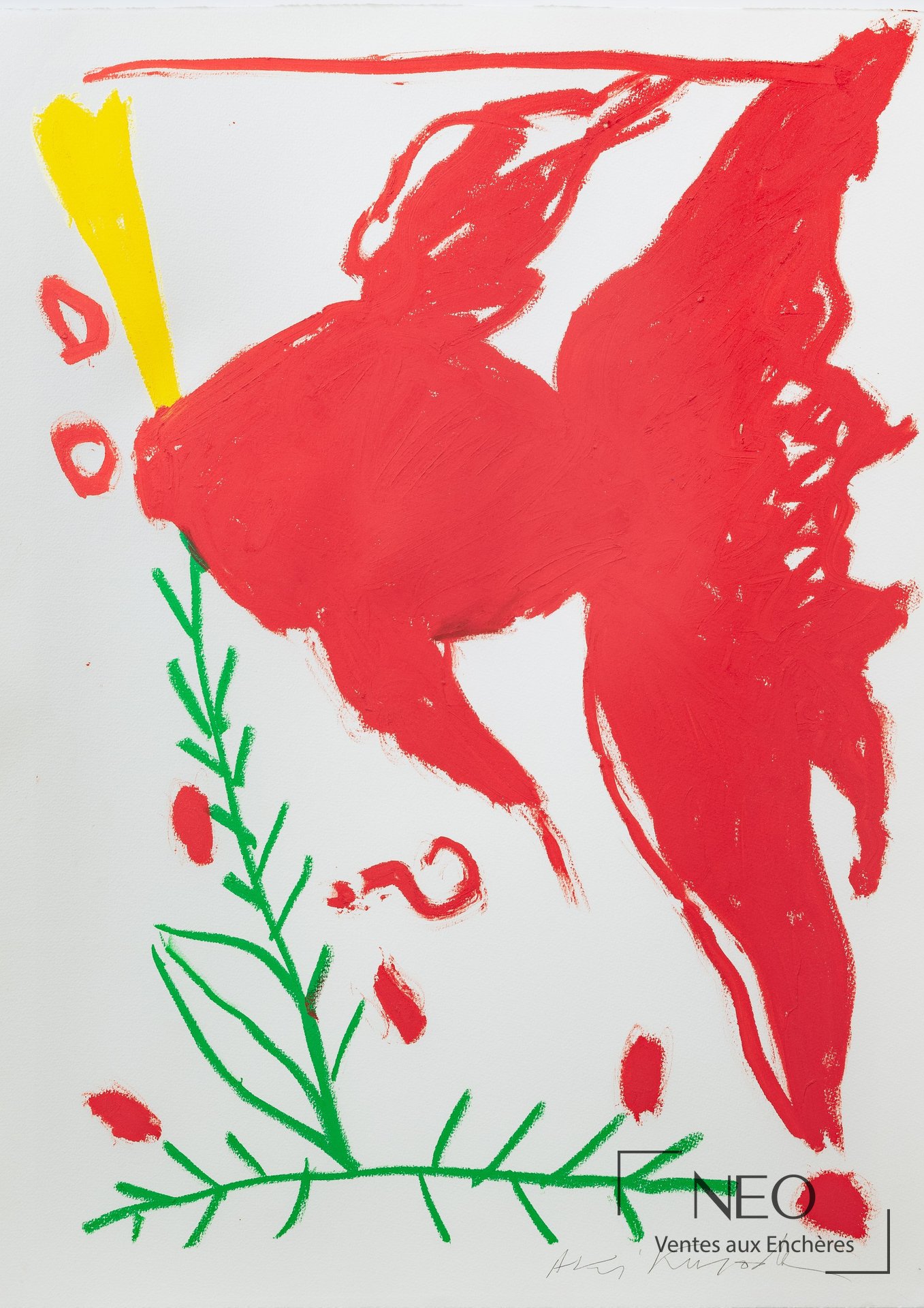 Acrylique sur papier d'Aki Kuroda