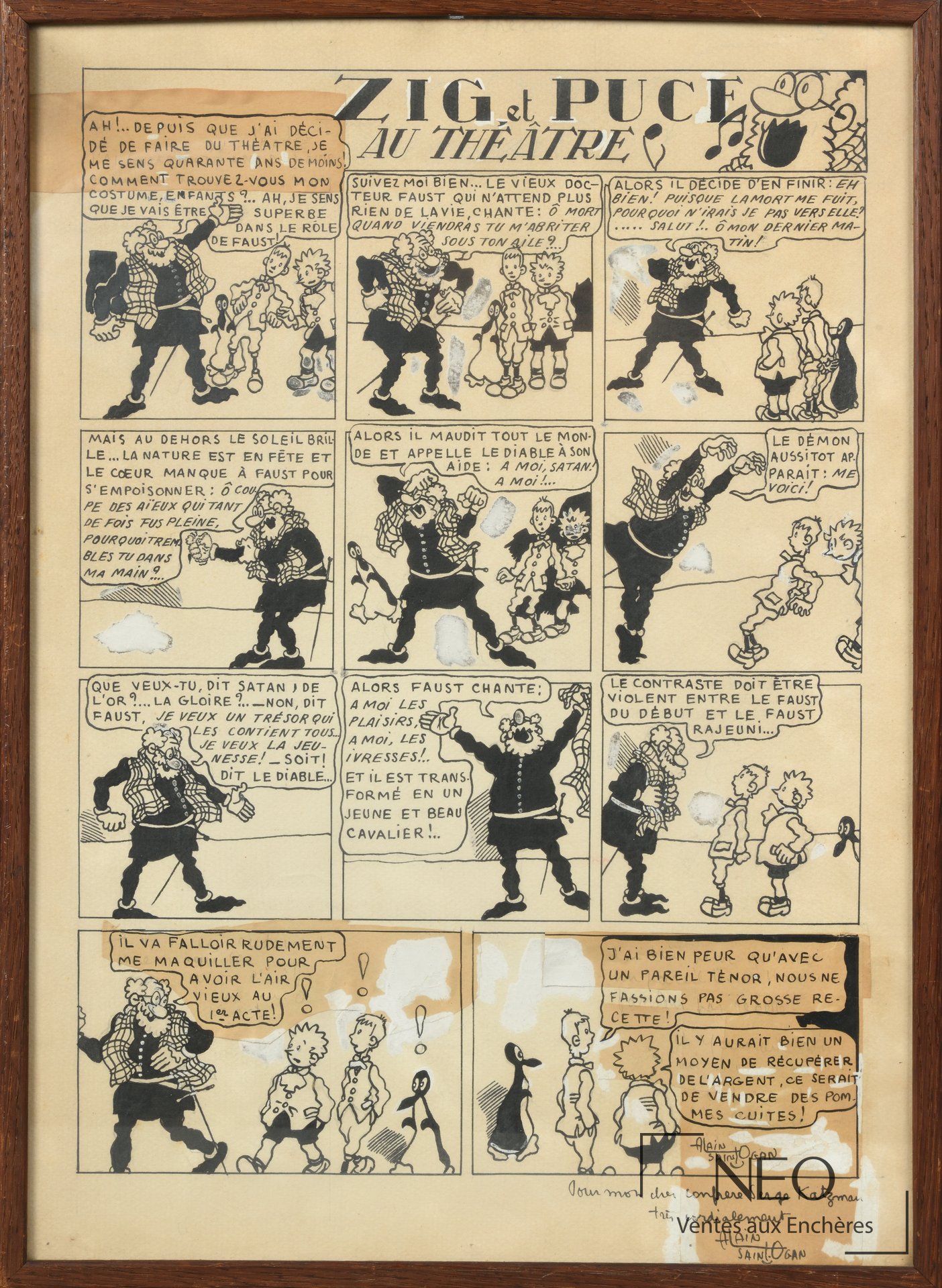 Alain Saint-Ogan, Zig et Puce, gag en une planche, 1933