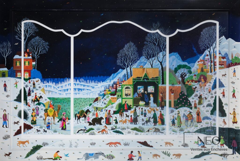 Lithographie colorée d'Alain Thomas