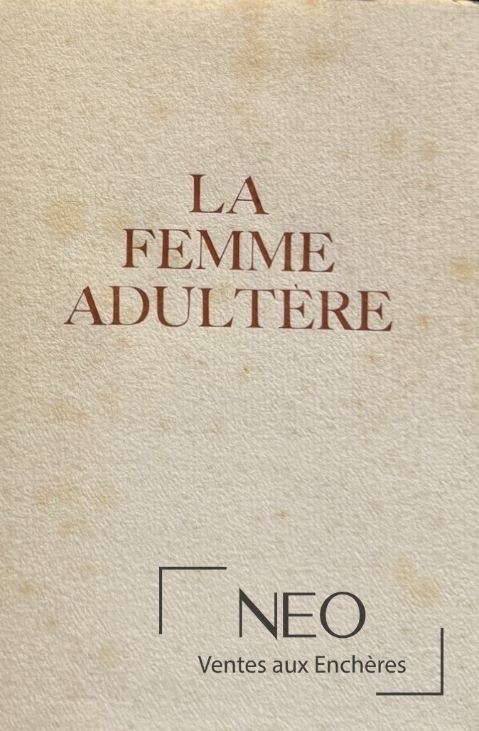 Couverture titrée La femme adultère avec mention NEO Ventes aux Enchères