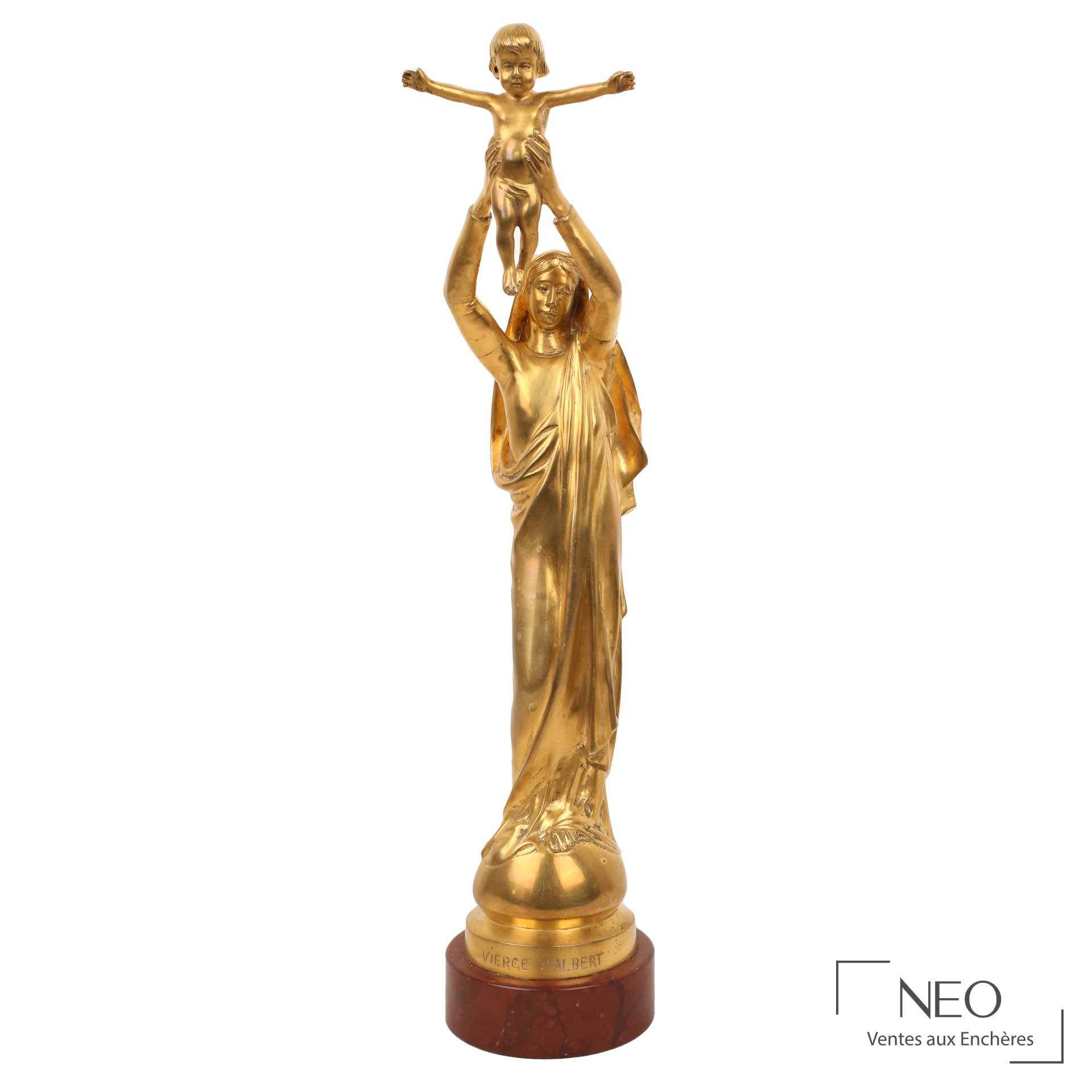 Albert Roze d’après Vierge, sculpture en bronze doré