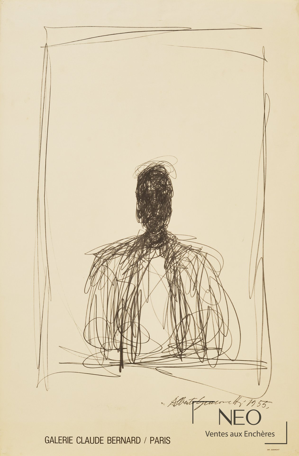 Affiche d’exposition d’après Alberto Giacometti