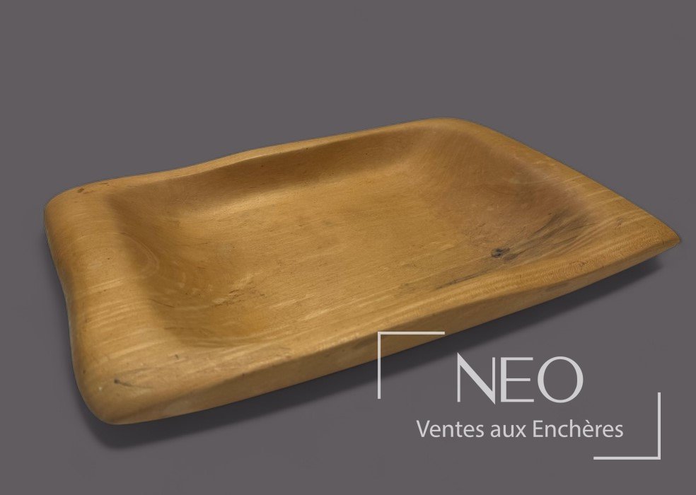 Plateau rectangulaire en sycomore aux bords arrondis