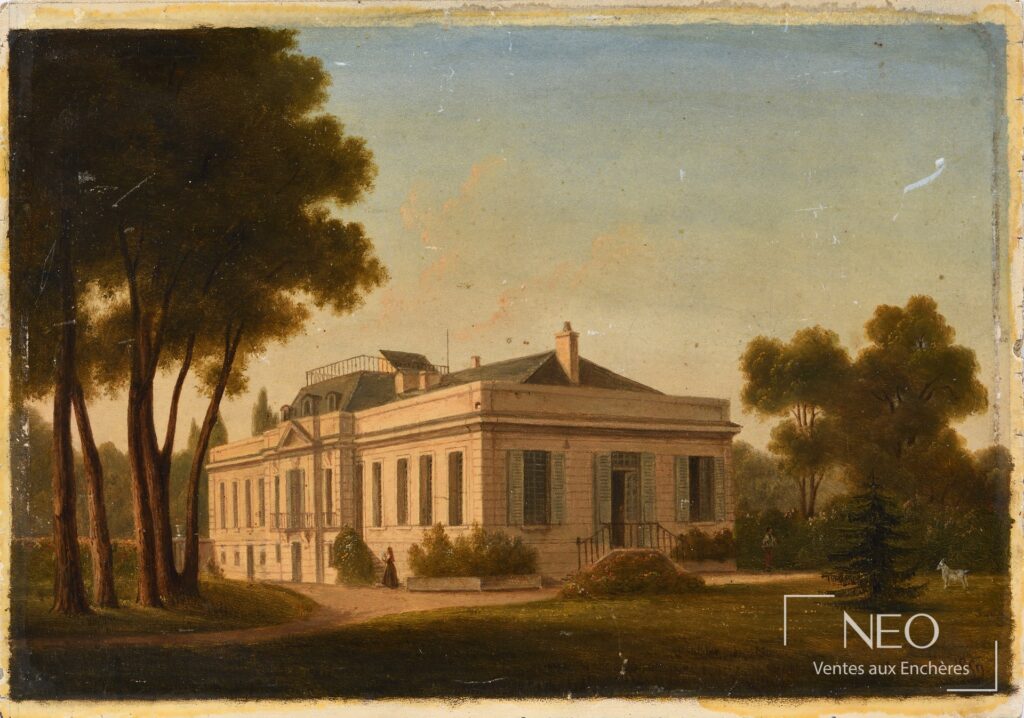 Villa palladienne animée peinte par Alexandre Raulin