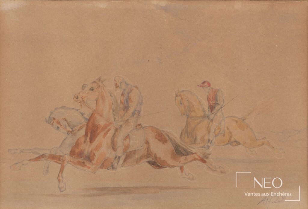 Course de jockeys d'Alfred De Dreux