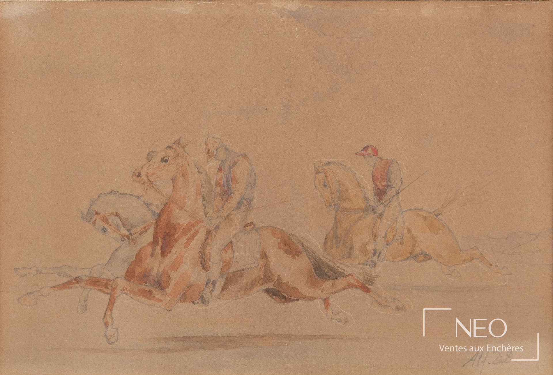 Course de jockeys d'Alfred de Dreux