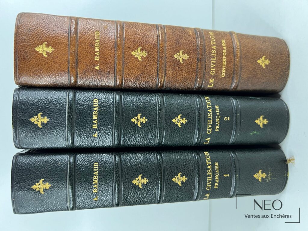 Trois volumes reliés d’Alfred Rambaud