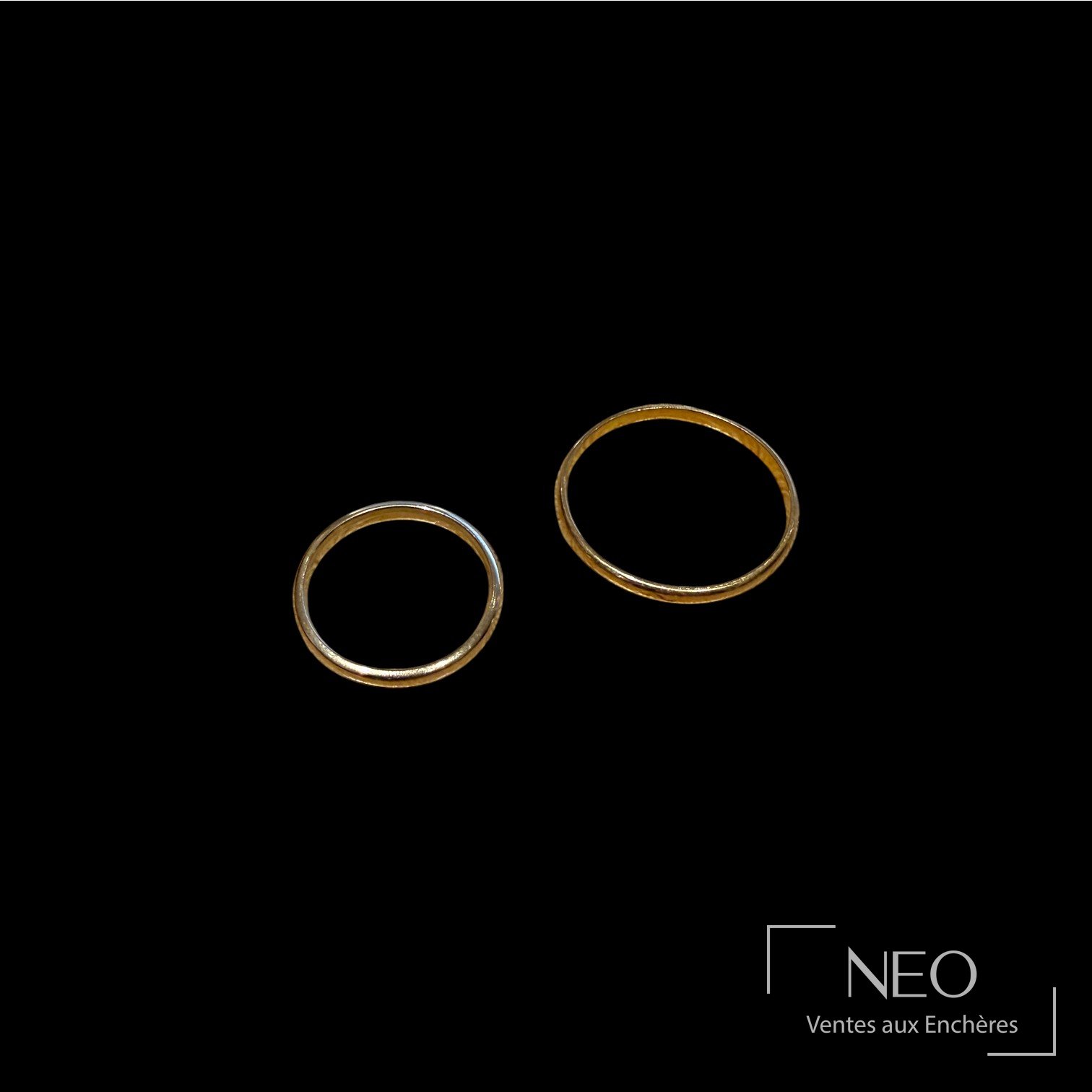 Lot d’alliances en or rose 18K, deux anneaux