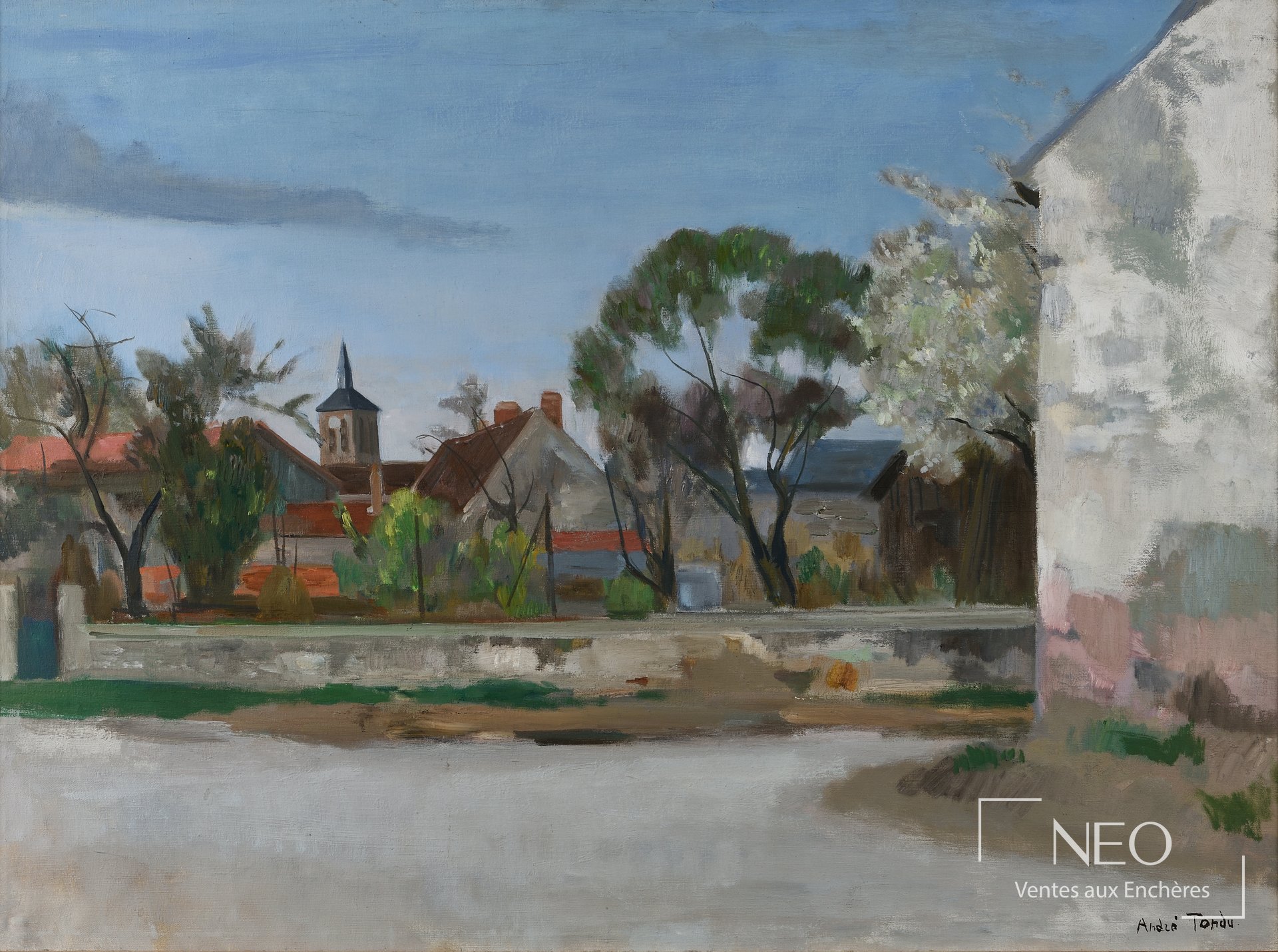 André-Albert Tondu La croix en Brie huile sur toile