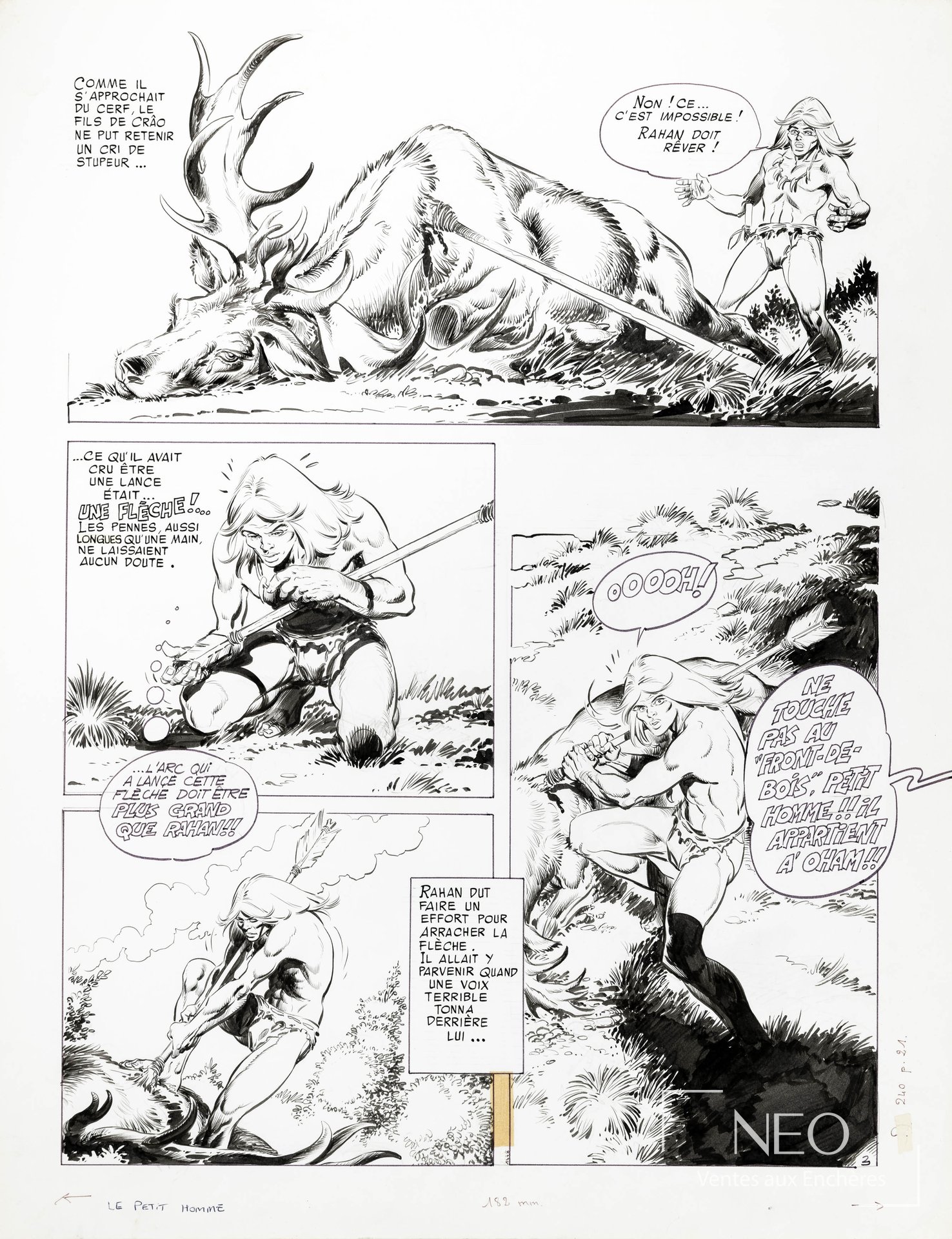 André Chéret et Roger Lécureux, Rahan, Le petit homme, planche originale