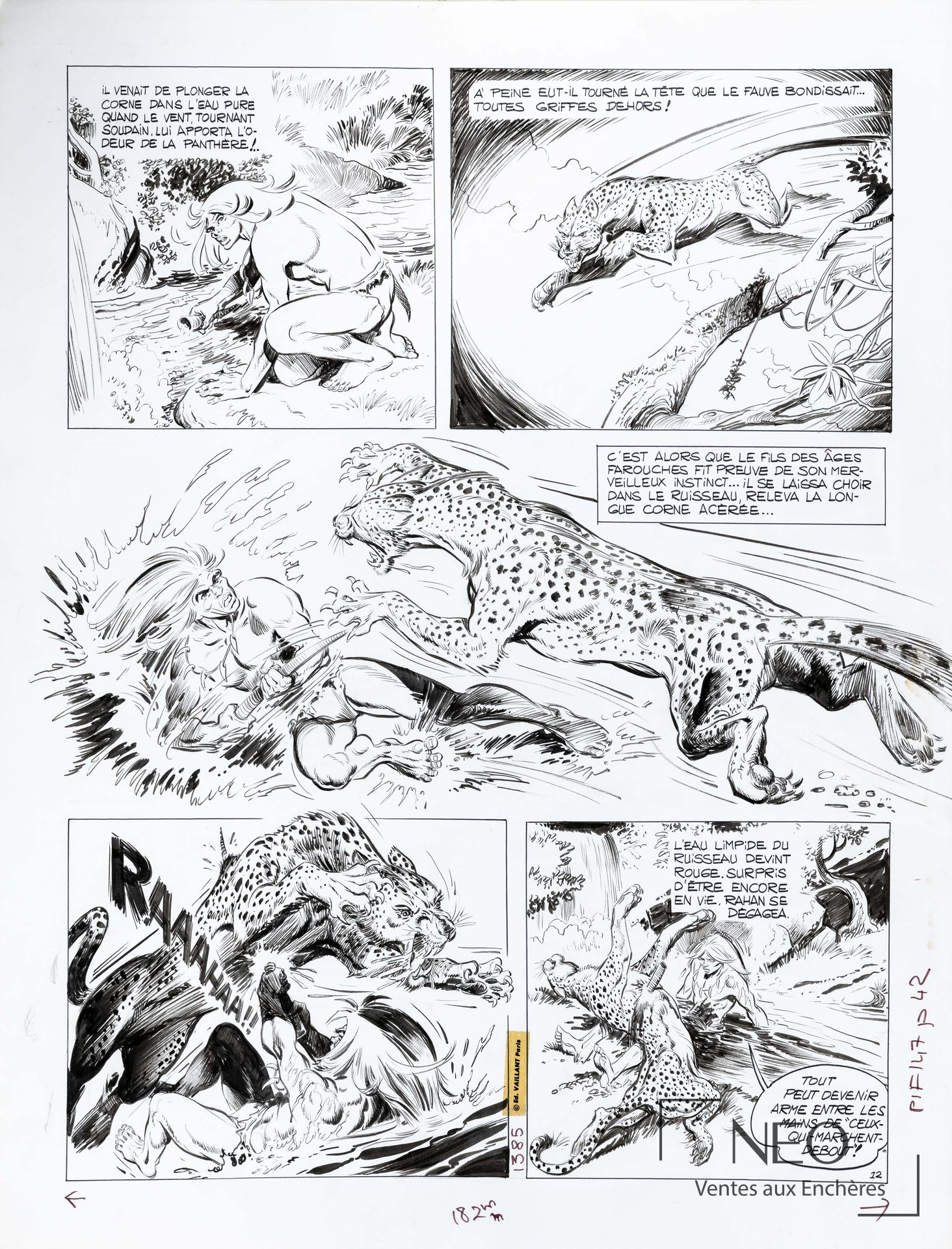 André Chéret et Roger Lécureux, Rahan, Les singes hommes, planche originale