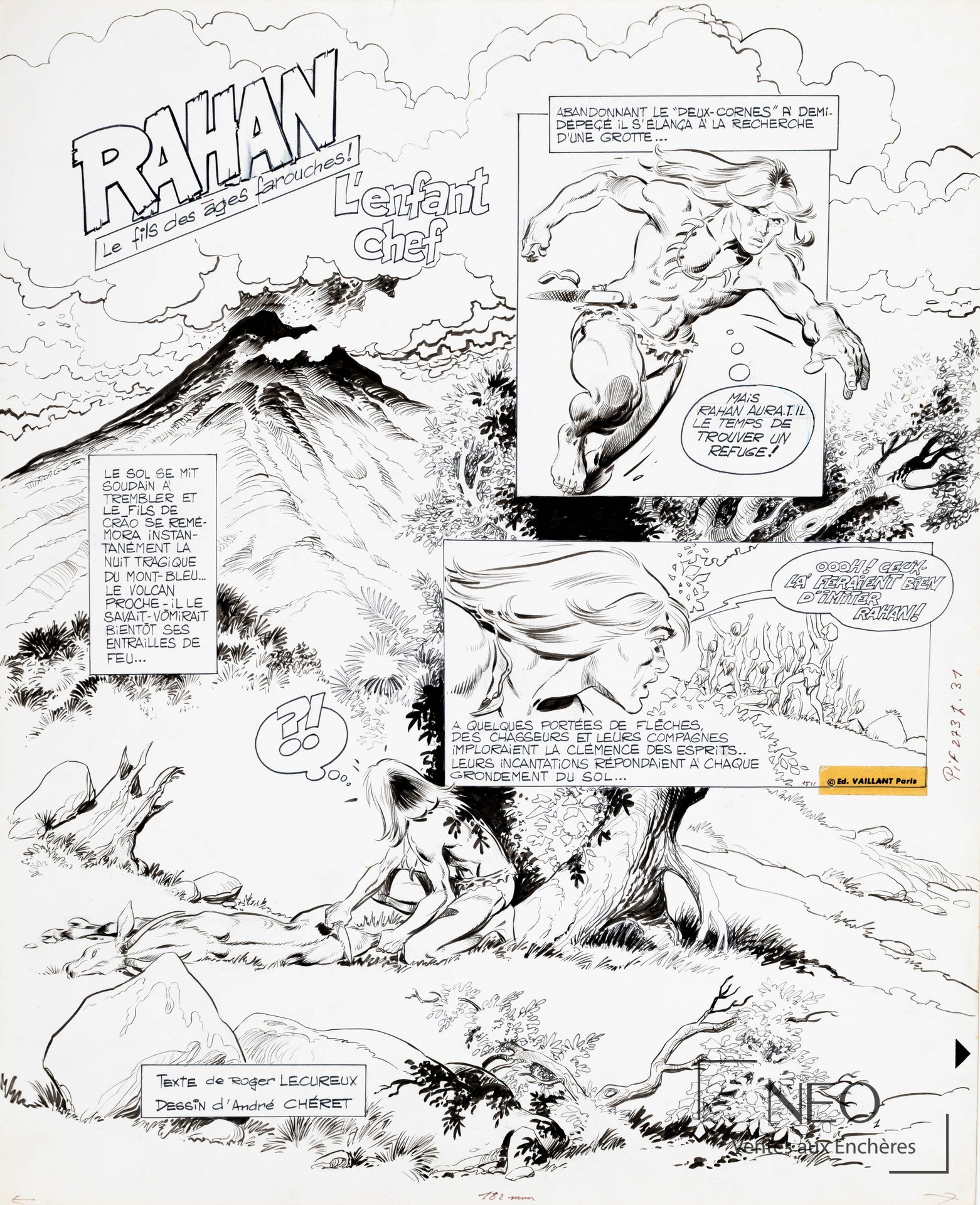 Rahan, L’enfant chef, planche titre par André Chéret et Roger Lecureux