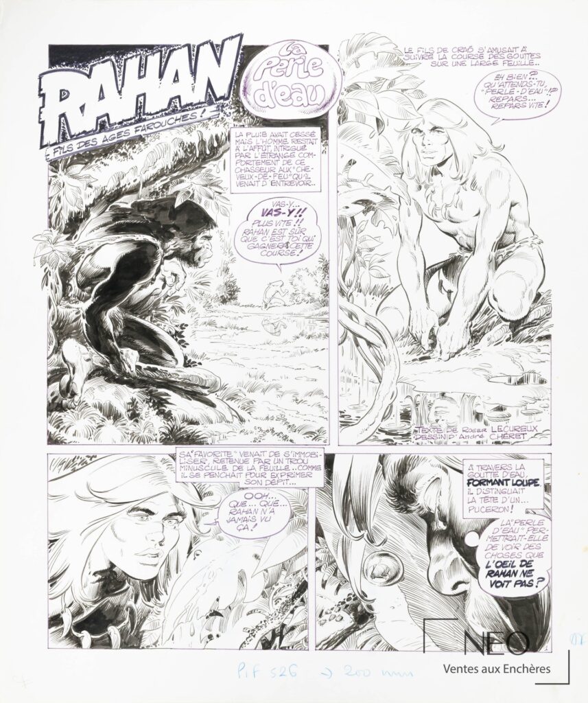 Planche de bande dessinée Rahan La perle d’eau