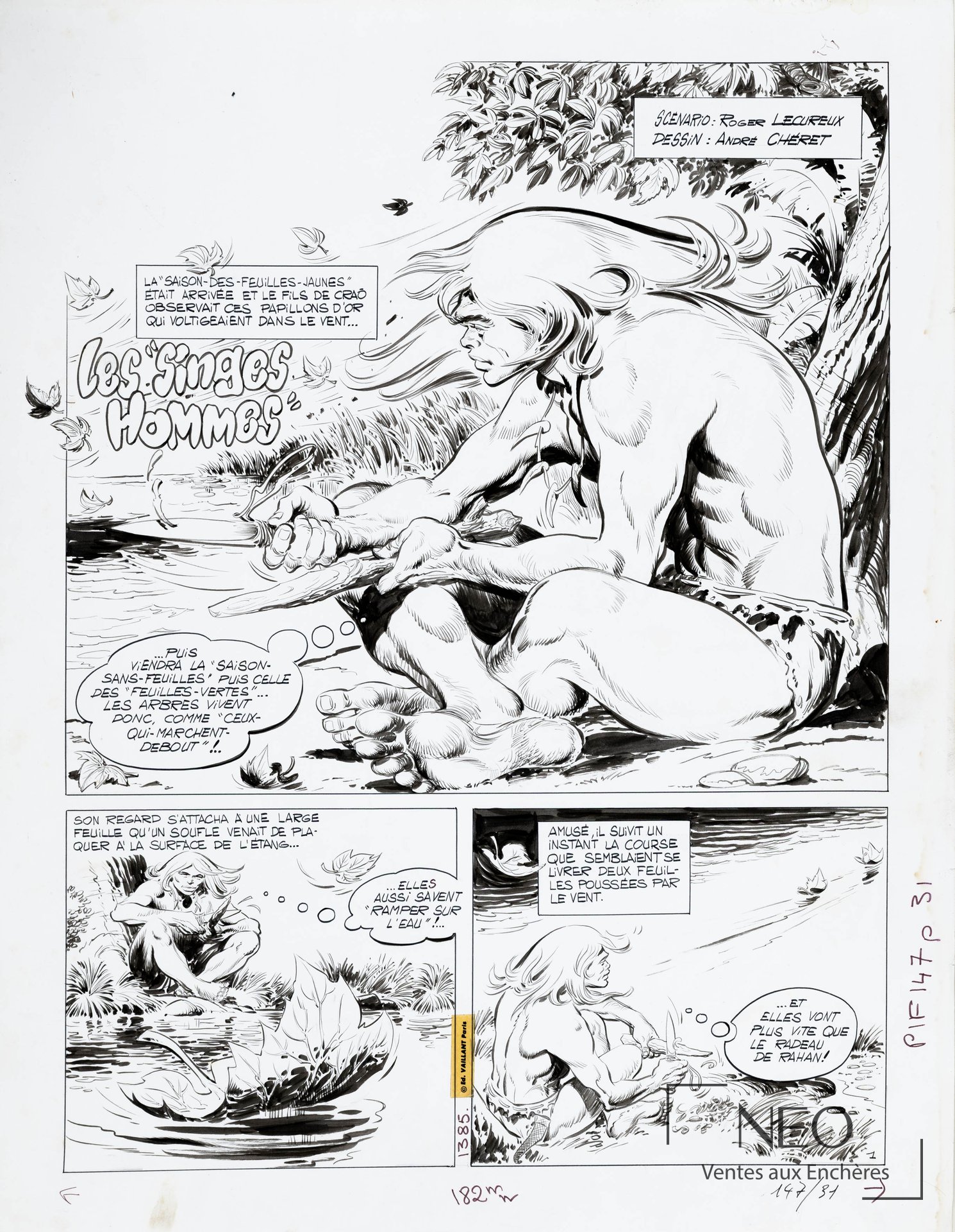 André Chéret et Roger Lecureux, Rahan, Les singes hommes, planche titre
