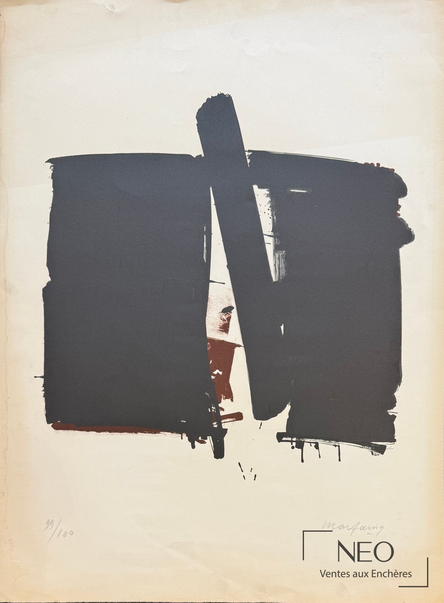 Lithographie abstraite d'André Marfaing