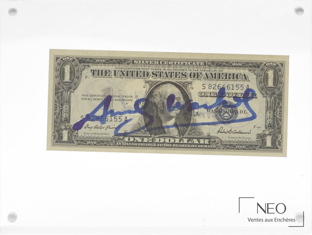 Billet de 1 dollar à l’effigie de George Washington signé en bleu