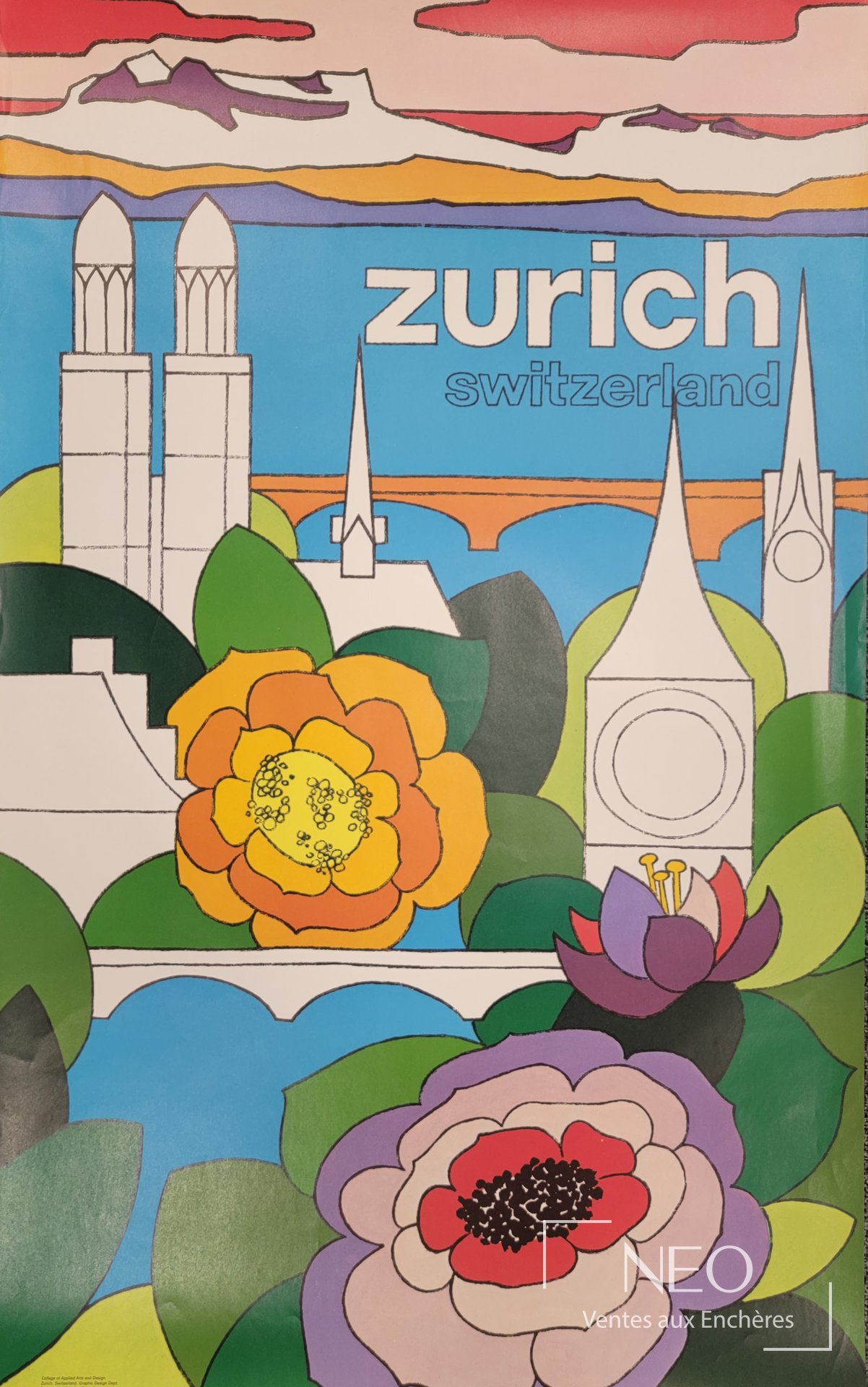 Affiche colorée Zurich