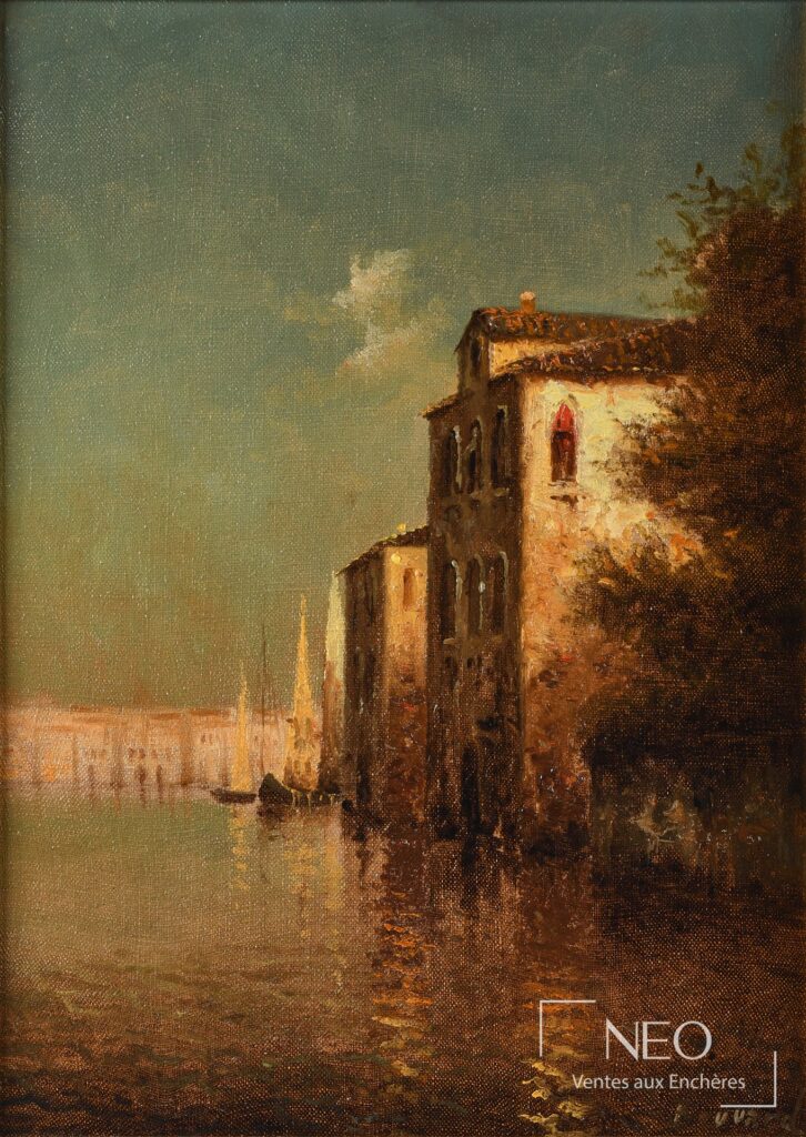 Vue de Venise peinte à l'huile sur toile