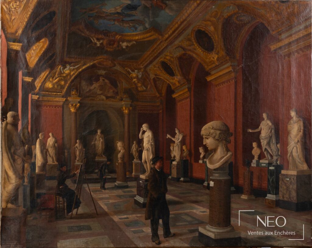Scène de musée peinte
