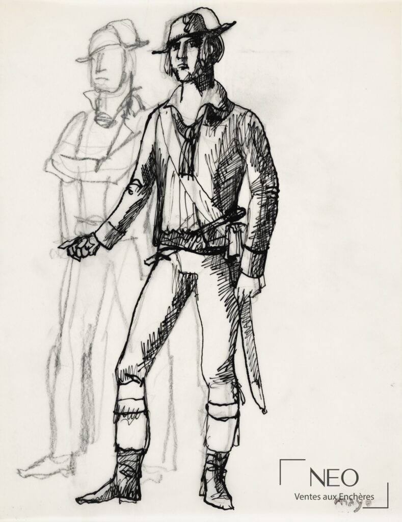 Dessin d’Antoine Mayo représentant un homme au sabre
