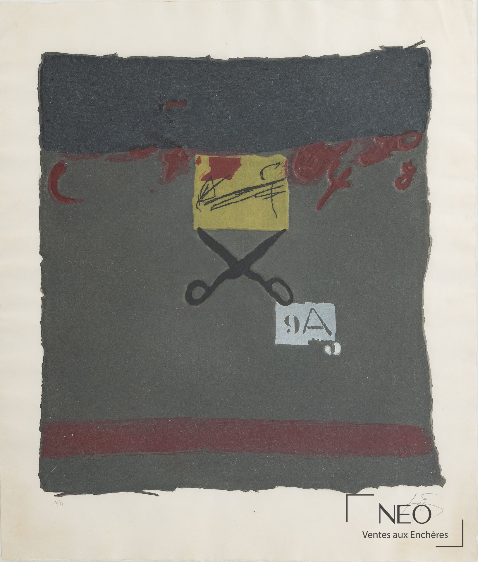 Antoni TAPIES Scissors 2, estampe sur papier en couleurs