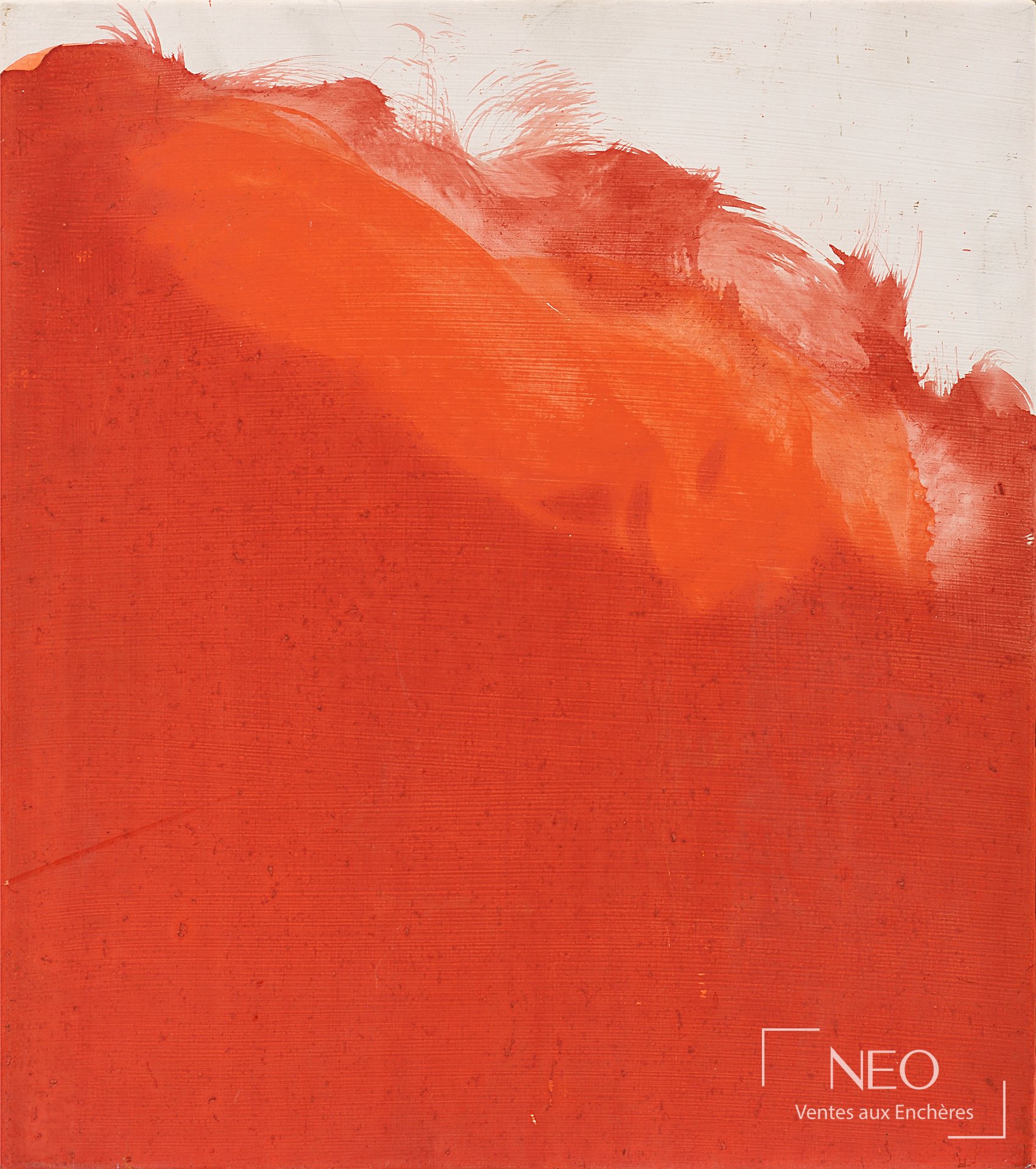 Composition abstraite orange d'Antonio Semeraro sur fond clair