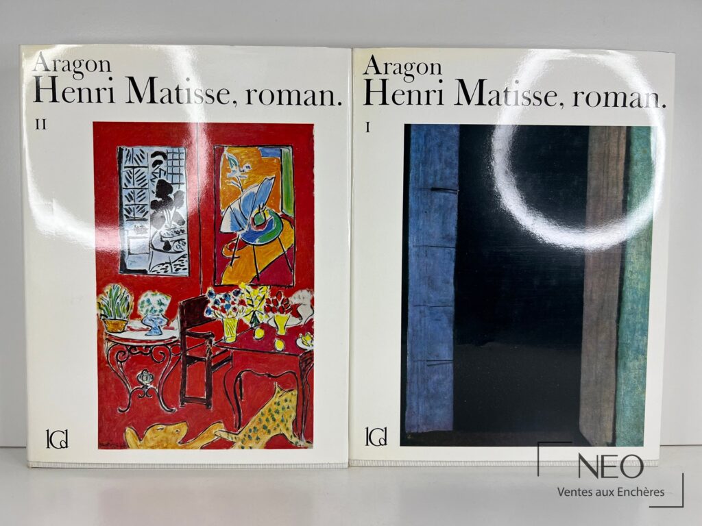 Livre ouvert montrant les couvertures illustrées des deux volumes d’Henri Matisse