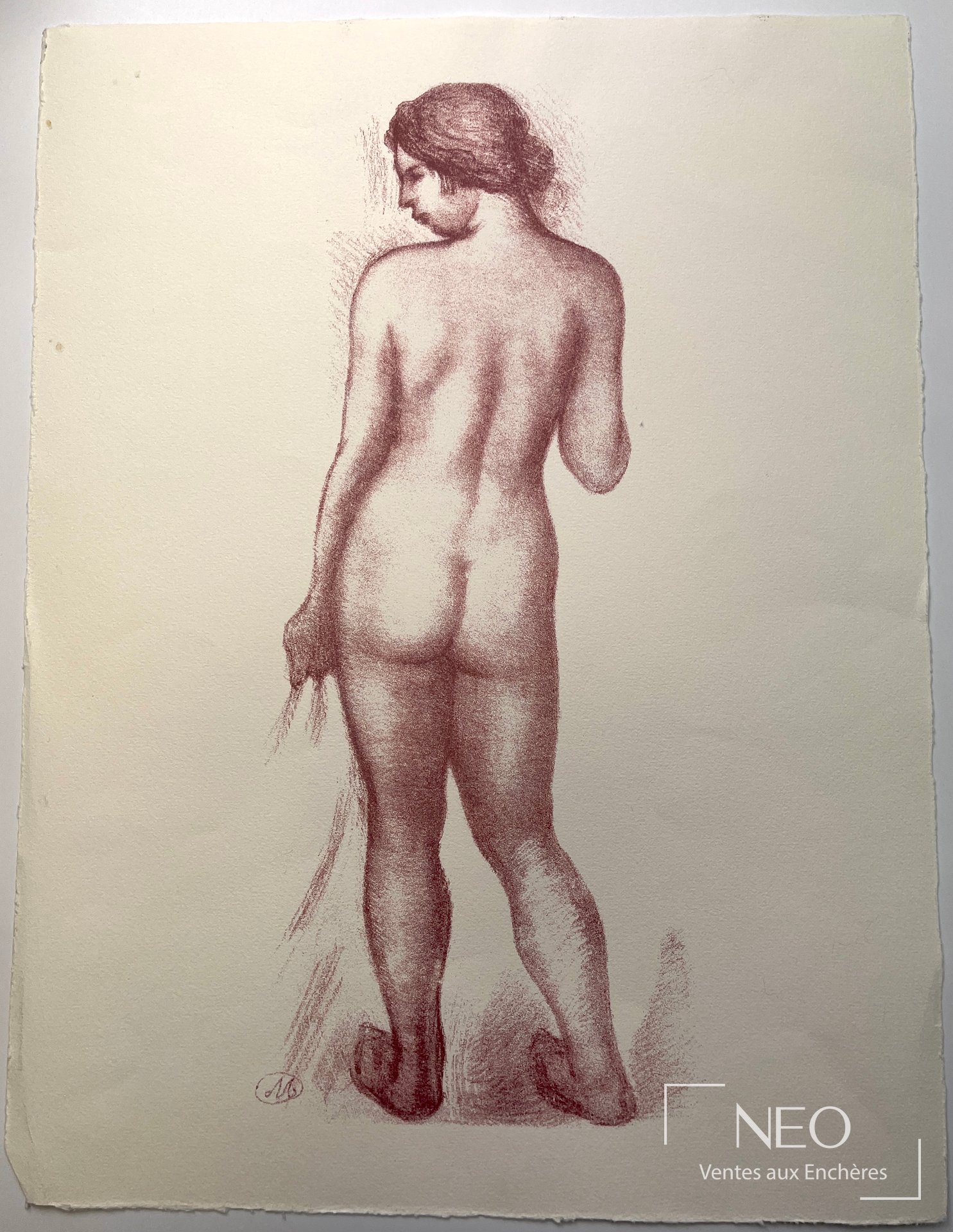 D’après Aristide Maillol, nu féminin, lithographie en couleurs sur papier