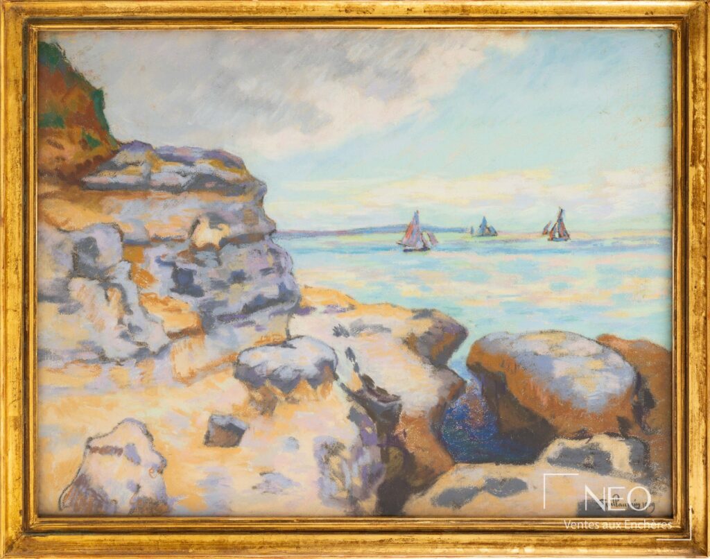 Pastel de paysage marin par Armand Guillaumin