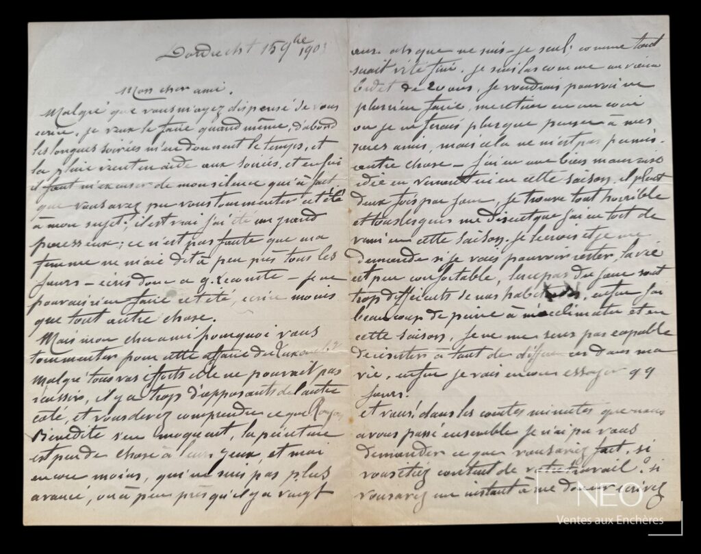 Lettre autographe d’Armand Guillaumin