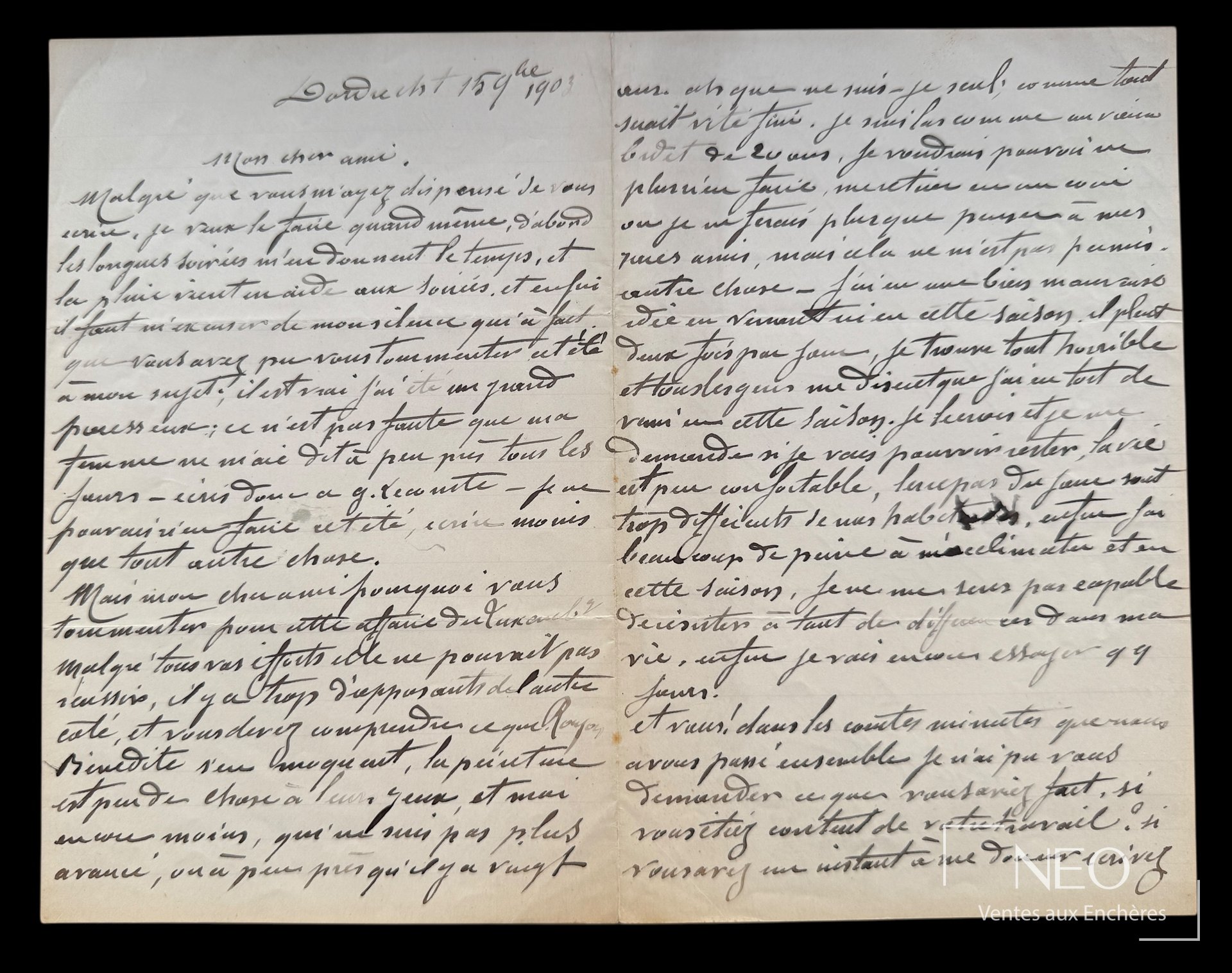 Lettre autographe d’Armand Guillaumin