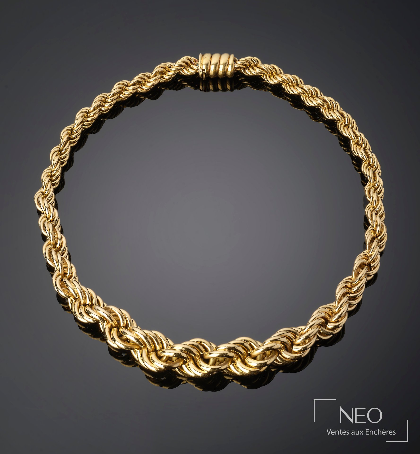 Atelier Georges Lenfant collier en or jaune 18 carats à mailles torsadées