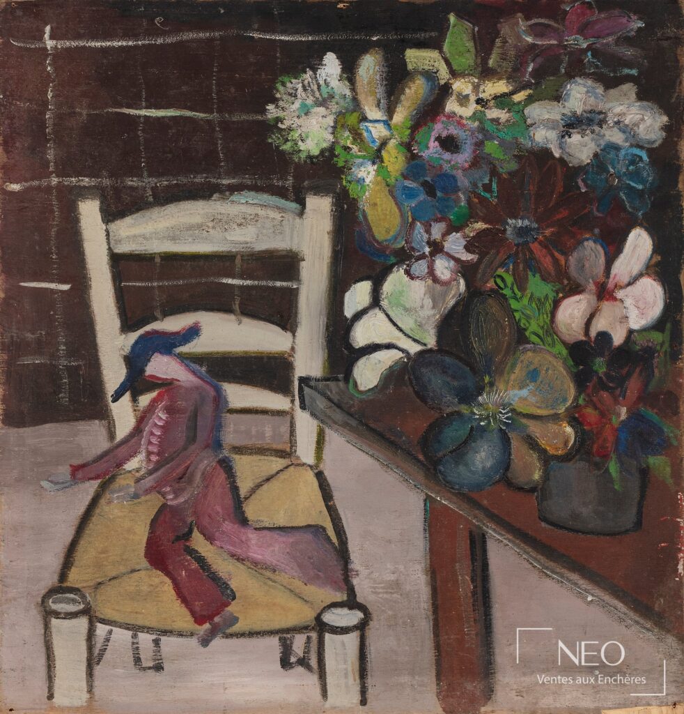 Nature morte peinte avec une poupée