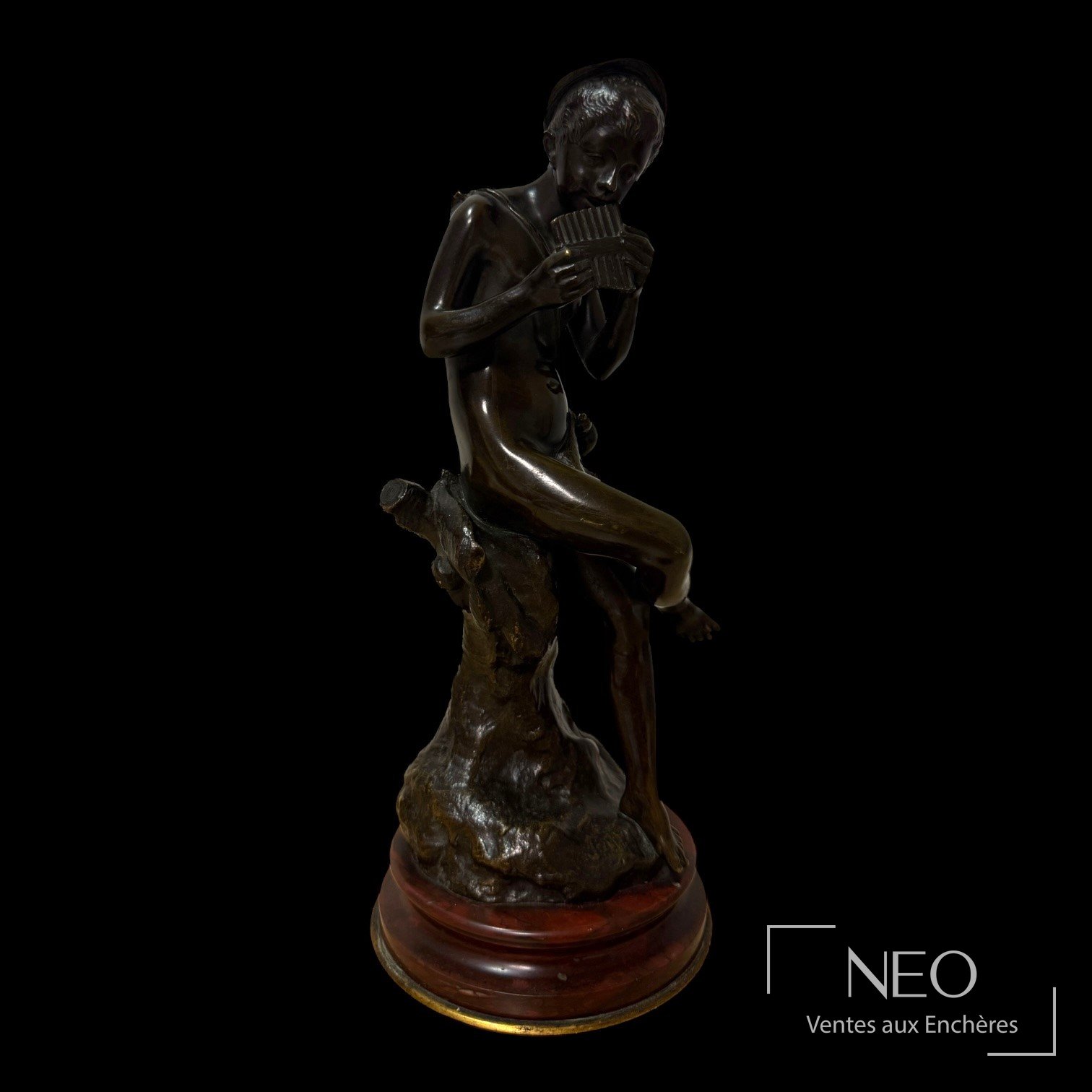 Auguste Louis Lalouette, Joueur à la flûte de Pan en bronze